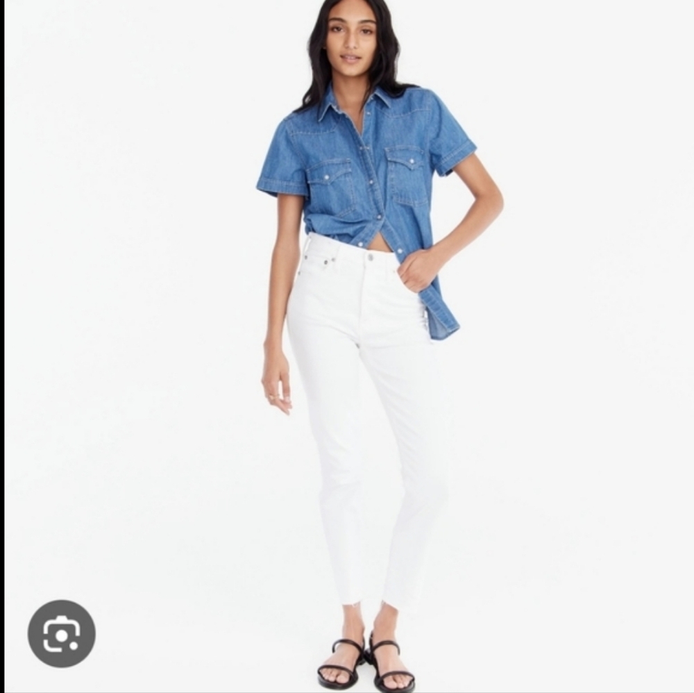 J. Crew Women's High Rise Jeans in White - Picture 8 of 8